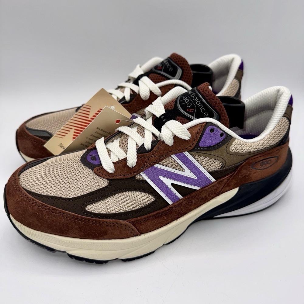 New Balance 990v6 Sneakers Men's Size 8.5 D Oak Brown Grape Purple Suede